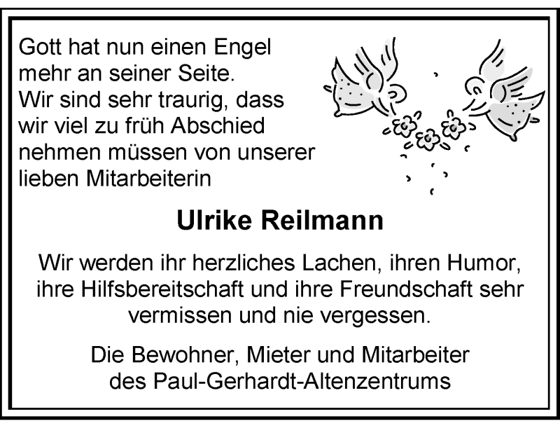  Traueranzeige für Ulrike Reilmann vom 30.08.2014 aus Neue Westfälische