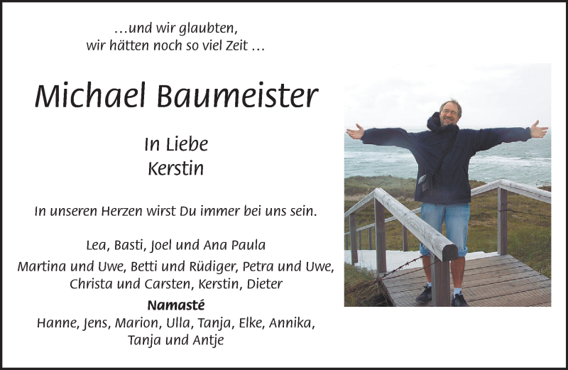  Traueranzeige für Michael Baumeister vom 04.12.2013 aus Neue Westfälische