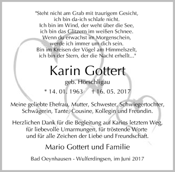 Traueranzeige von Karin Gottert von Neue Westfälische