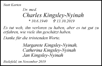 Traueranzeige von Charles Kingsley-Nyinah