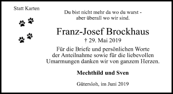 Traueranzeige von Franz-Josef Brockhaus