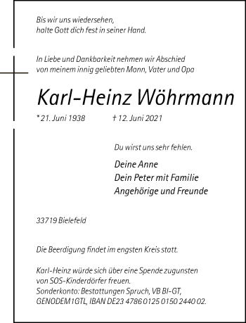 Traueranzeige von Karl-Heinz Wöhrmann