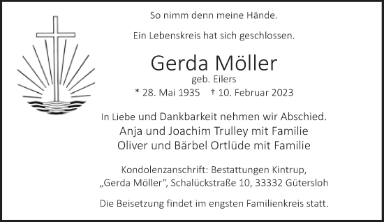 Traueranzeige von Gerda Möller